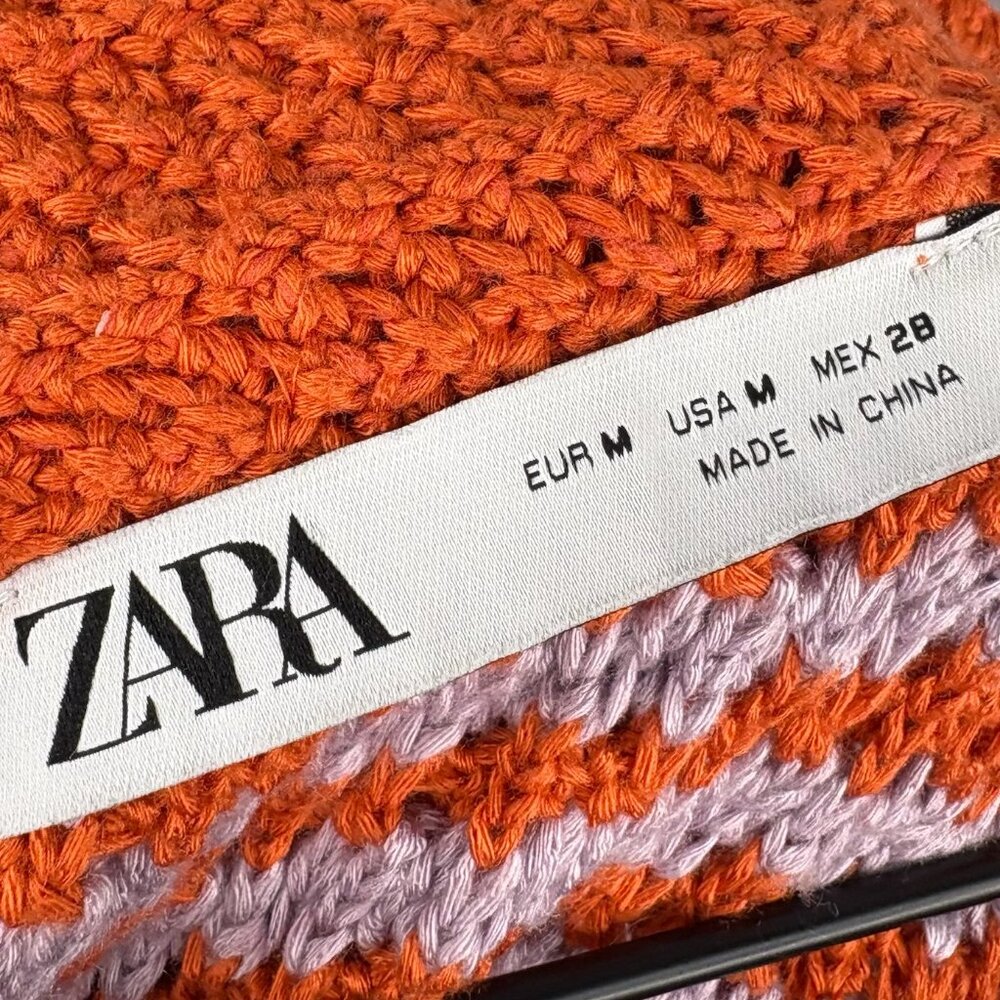 Zara Orange & Purple Crochet Mini Skirt - Picture 4 of 5